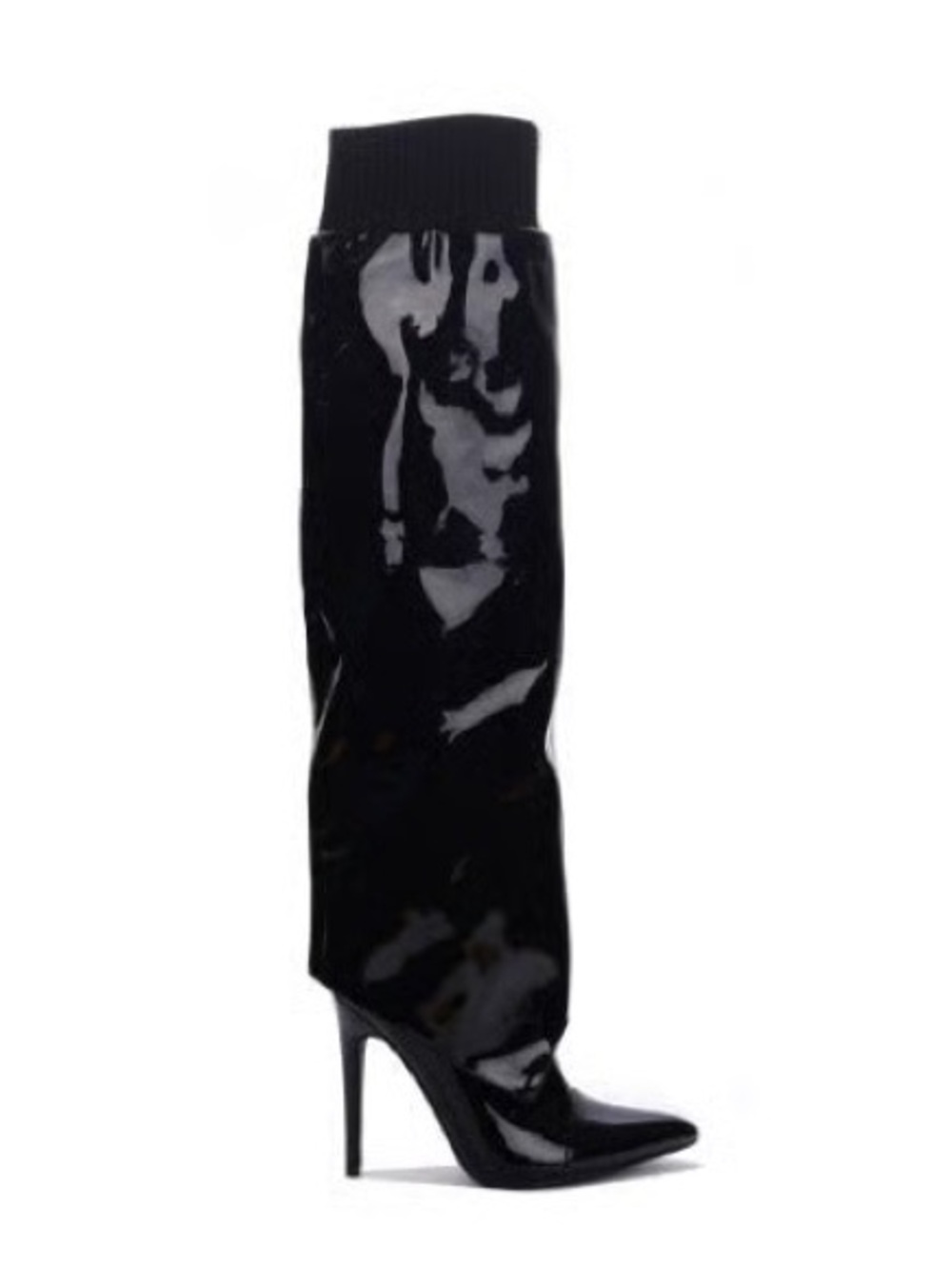 Cape Robbin Black Patent leather Stiletto Knee-High Cat Woman Boots 8 new w box